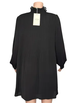 SÉZANE Camelia Long Sleeve Mini Dress, Black, FR42/US10 thumbnail 7