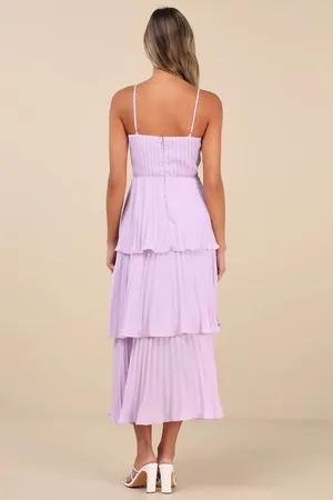 Lulus Midi Dress Lavender thumbnail 2