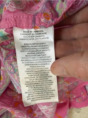 Lauren Ralph Lauren XS Pink Paisley Linen Blend Nightgown Sleep Shirt | Like New thumbnail 9