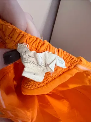 Anthropologie Let Me Be Strapless Asymmetrical Orange Dress thumbnail 7