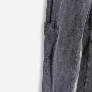 H&M Washed Black High Waisted Cargo Jeans Sz 2 thumbnail 4