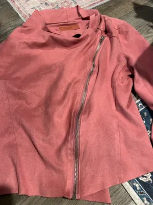 BlankNYC Rare Blush Pink Suede Moto‎ Jacket M thumbnail 6