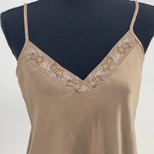 Vintage Slip Dress Large S Beige Satin Beaded‎ Lace Bridal Victorian Bag2 thumbnail 3