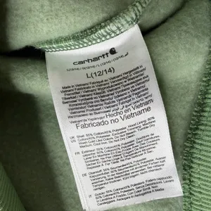 Carhartt Women Relaxed Fit Hoodie Green Fleece Sweatshirt Large 12-14 thumbnail 5