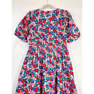 NEW Boden Midi Dress Pink Lillian Cotton Floral V Neck Puff Sleeve Boho US 10 thumbnail 13