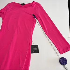 NWT Lulus Comeback Baby Hot Pink Long Sleeve Knit Dress‎ LARGE thumbnail 8