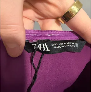 ZARA Strapless Bubble Hem Voluminous Cocktail Mini Dress Purple thumbnail 5