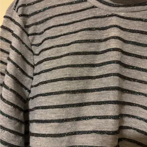 Wild Fable Gray and Black Striped Top thumbnail 2