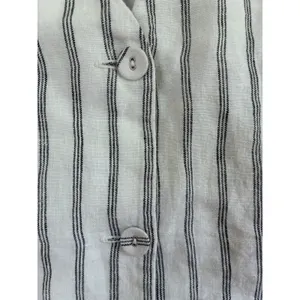 Quince Women Striped 100% Linen Vest V-Neck Button Front Sleeveless Top Small thumbnail 3