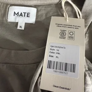 Mate The Label Organic Cotton Boyfriend Tee, Pebble, XL thumbnail 3