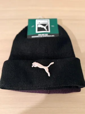 Puma Black Ribbed Beanie with Pink Puma Logo thumbnail 4