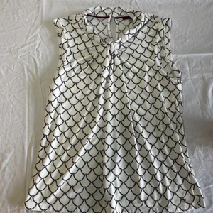 Tommy Hilfiger Blouse Women's White Blue Nautical Rope Med Top Tank Sleeveless thumbnail 1