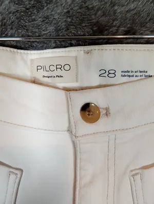Pilcro Anthropologie Womens Size 28 Wide Leg White Jeans Stretch Coastal thumbnail 5