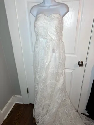 Modcloth Chi Chi London Strapless Sweetheart White Lace Wedding Dress 18 NWT thumbnail 4