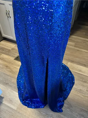 NWT Sherri Hill Royal Blue Sequin Evening Gown thumbnail 2