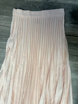 SHEIN Blush Pink Pleated Midi Skirt High Waist Size S thumbnail 3
