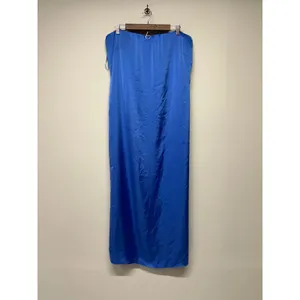 Abercrombie Blue‎ Strapless Maxi Dress Size XL Satin Slip Autumn Wedding Guest thumbnail 2
