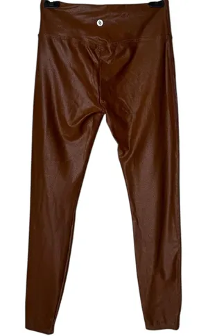 Shiny Metallic Leggings High Waist Tummy Control Pants Women‎ S Shiny Pull On thumbnail 1