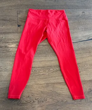 lululemon athletica wonder‎ train Bright Red contour fit high rise leggings 14 thumbnail 1