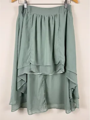 Staring at Stars UO Sage Green Layered High Low Chiffon Skirt Small Boho thumbnail 1