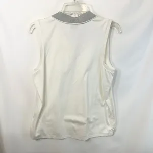 Ralph Lauren Golf Large Tank‎ Top VTG Y2K Polo White Silver Metallic Collar 995 thumbnail 2
