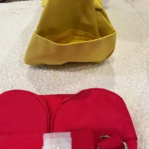 Duffle bag set. 2 med yellow (14 x 7) 1 small red interior and exterior pockets thumbnail 3