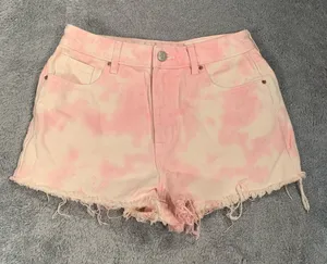 PacSun high rise festival Pink Tie-Dye Jean Shorts thumbnail 1