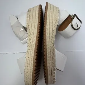 Qupid Womens White Croc Embossed Vegan Leather Platform‎ Espadrille Sandals Sz 8 thumbnail 8