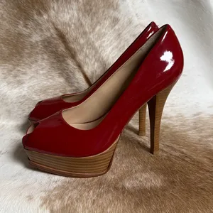 Pour La Victoire Platform Peep‎ Toe Pumps Size 7.5 B88 thumbnail 3
