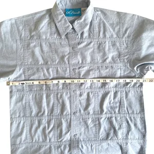 Ol' Paint Retro Western‎ Shirt Textured Cotton Light Blue Button Up Women's M thumbnail 6