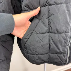 Roxy Womens Black Quilted Grid Puffer Jacket Funnel Neck Full Zip Sporty Sz S thumbnail 11
