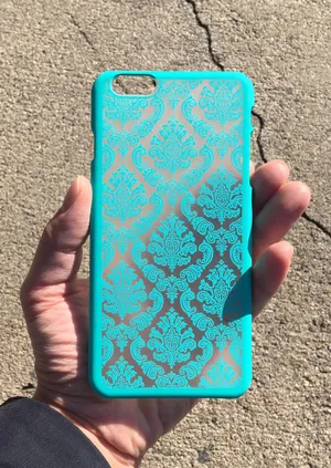 iPhone 6Plus/ 6s Plus Fashion Flower Lace Shockproof Hard Case Teal thumbnail 1