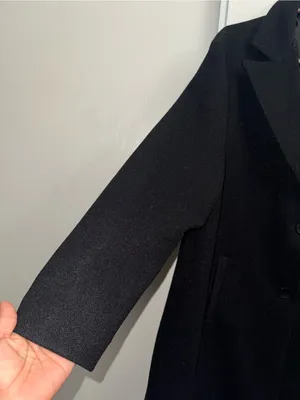 Vigoss Black Single-Breasted Pea Coat thumbnail 3