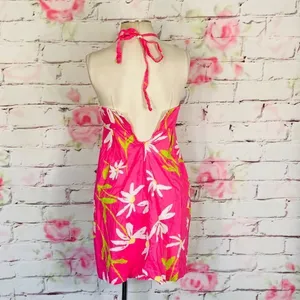 Lilly Pulitzer beaded halter neck pink print dress thumbnail 7