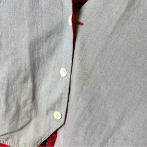 Vintage 90’s Reversible Red Floral / Chambray Patterned Vest thumbnail 7