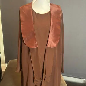 Women’s Brown Chiffon Lapel Jacket 3 Piece Formal Wedding Party Pant Suit Size 4 thumbnail 2