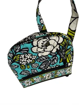 Vera Bradley Teal Floral Quilted Crossbody with Lime & White Accents thumbnail 5