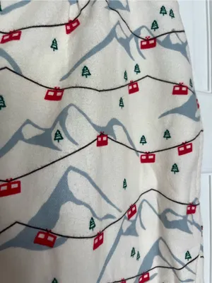 Hanna Andersson Cream Mountain & Cabin Print Pajama Pants with Red Accents thumbnail 3