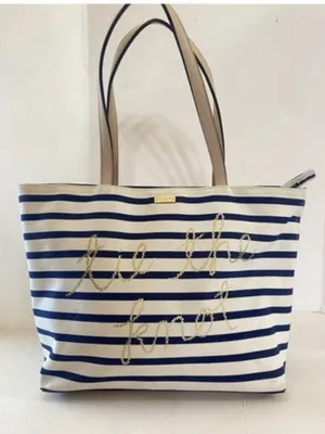 Kate Spade Tie the Knot striped tote Storybook lining thumbnail 6