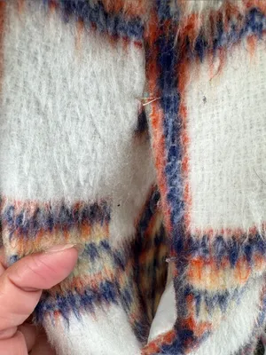 Maurices Lightweight Striped Jacket shacket in White, Blue, Orange plaid L fall thumbnail 12