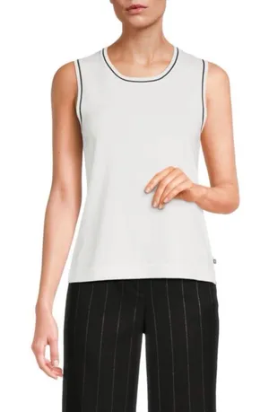 KARL‎ LAGERFELD PARIS Women’s Tipped Knit Tank Top Size S thumbnail 1