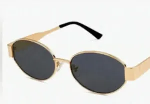 New 90’s style Sojos Gold and Black Oval Sunglasses uv 400 thumbnail 6