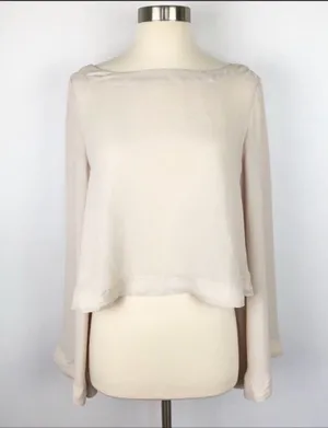 Free People Pink Bell Sleeve Blouse Pink Y2K thumbnail 2