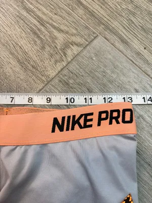 Nike Pro 3" Shorts Women's Large Gray And Orange Gym Workout Gear thumbnail 6
