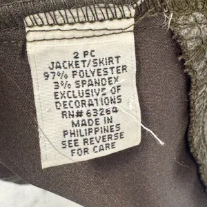 Dressbarn Olive Green Faux Suede Embroidered Blazer Jacket Size 12 Vintage Style thumbnail 8