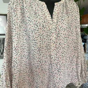 Old Navy Ditsy Floral Oversized Corduroy Tie Sleeve Top Womens size XL Cotton thumbnail 3