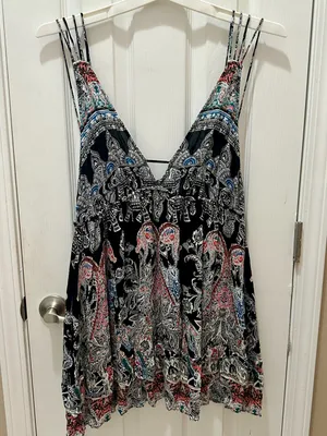 Free People Printed Mini Slip Dress Medium thumbnail 11