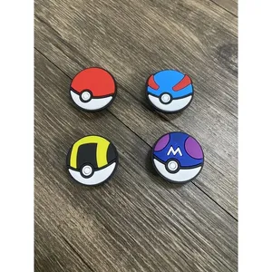 Pokemon Characters Video Games Charm For Crocs Shoe Charms - Pokeball - 4 Pieces thumbnail 2