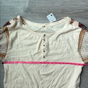 NEW Free People Vintage Combo Light Magic Henley Blouse Small thumbnail 9