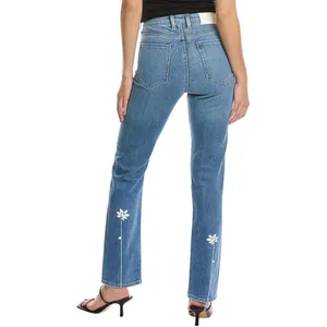 7 For All Mankind Easy Slim‎ Jeans Womens 27 Light Blue Floral High Rise thumbnail 2